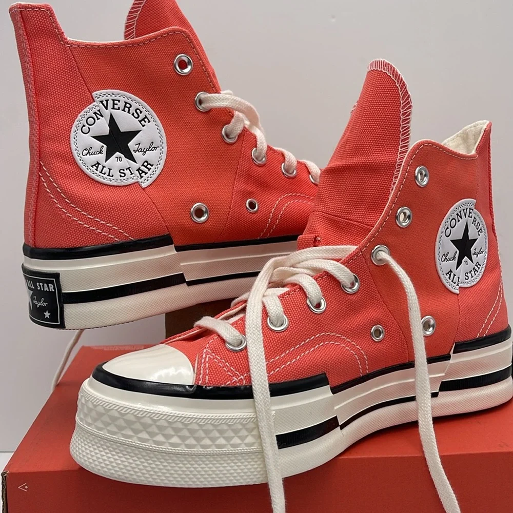 Converse WMNS CHUCK 70 PLUS HI WATERMELON SLUSHY/MHITE/BLACK A06432C Platforms